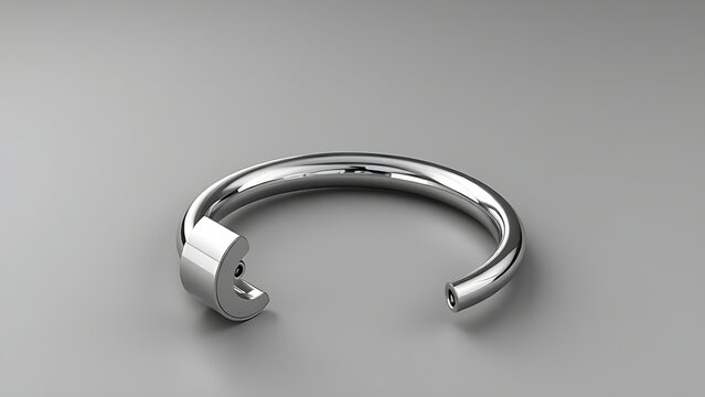 Metallic ring model with one segment pulled out, unable to close.