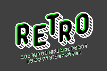Naklejka premium Retro 3D Shadow Font | Vintage Alphabet & Numbers Vector
