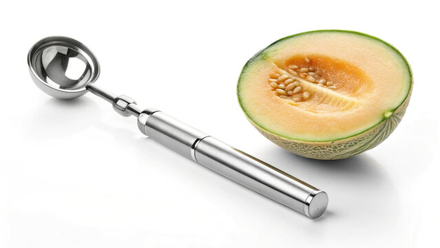 Melon Baller Kitchen Tool Isolated on White Background