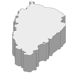3D map dimension - continent North America country Saint Lucia © badrpost
