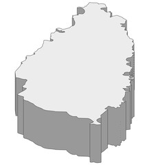 3D map dimension - continent North America country Saint Lucia © badrpost