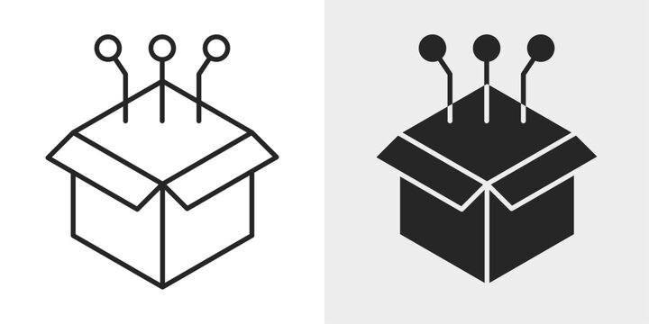 AI Data Model Icon represents structured data modeling, intelligent analytics, and information architecture with editable outline and filled vector illustration.