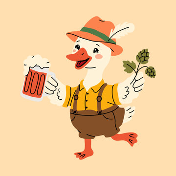 Cute Bavarian Goose in Traditional Festival Outfit