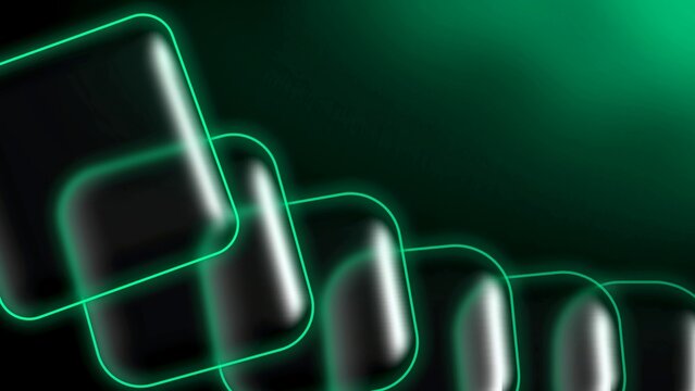 glowing green square lines with a slight glass bubble effect and green ambient
