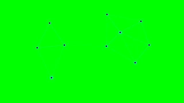 A constellation of dark dots connected by lines against a vibrant green screen