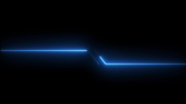 a premium glowing neon line template animation featuring animated geometric line frames, modern title placeholders, and sleek UI elements.