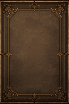 Vintage manuscript background gold ornate frame 