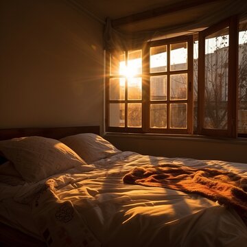 Morning light through stained glass - AI generated