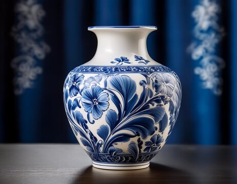 elegant blue and white porcelain vase with intricate floral patterns perfect for home decor presenting a classic and timeless design