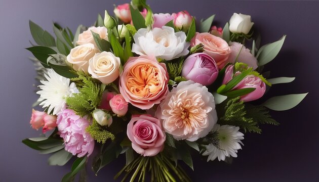 beautiful bouquet of mixed flowers featuring roses peonies and vibrant greenery perfect for weddings events or gifts