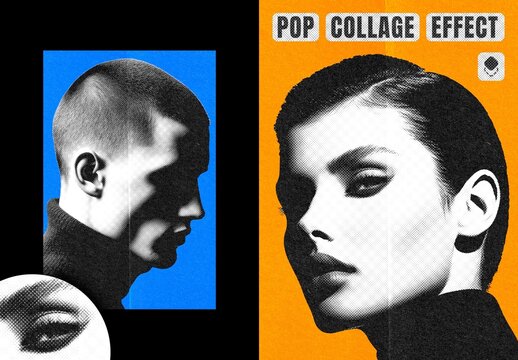 Vertical Pop Collage Poster Effect For Poster And Print Design