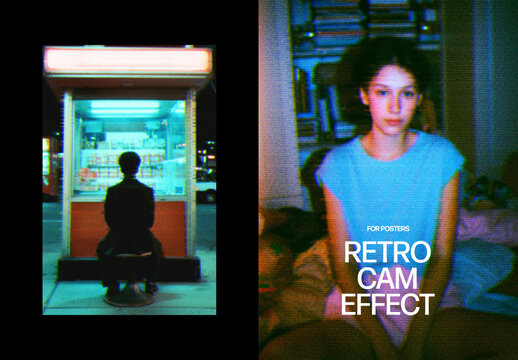 Vertical Retro Cam Photo Effect For Poster And Print Design