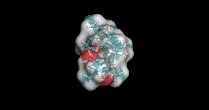 Alisol A, triterpenoid compound for lipid metabolism and kidney research, 3D molecule spinning, 4K