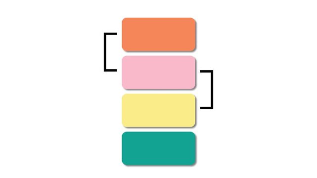 Multi-level infographic display. Appear one by one
