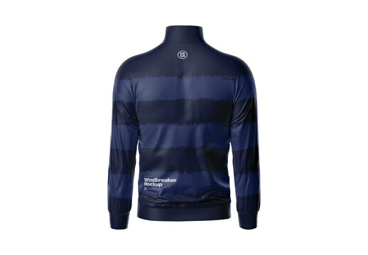 Windbreaker Back View Mockup Realistic Design for Marketing and Packaging