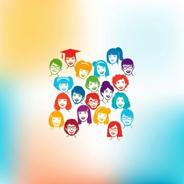 A vibrant collection of joyful facial expressions reflecting academic unity and cultural variety within a bright learning environment, smile, portraiture, friendly