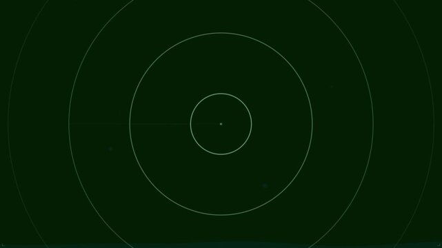 Green radar pulse with expanding concentric circles