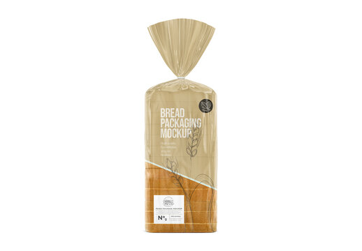 Bread Package Standing Position Mockup for Product Launch and Marketing