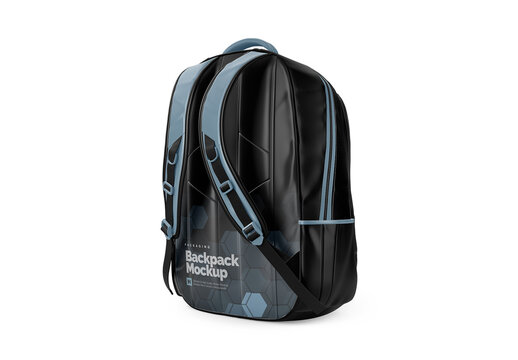 Backpack Half Side View Mockup Realistic Template for Promotional and Retail Use