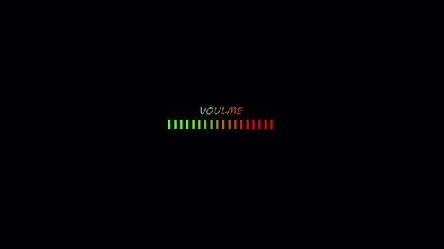 Volume Slider Animation with Adjustable Sound Level, Audio Control Bar with Transparent Background, Smooth Motion Graphic Overlay for Video Editing and Social Media in 4K