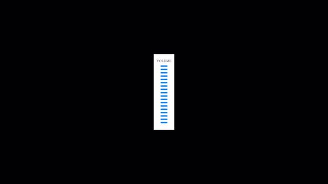Volume Slider Animation with Adjustable Sound Level, Audio Control Bar with Transparent Background, Smooth Motion Graphic Overlay for Video Editing and Social Media in 4K