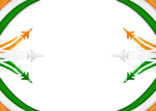Indian Tricolor Fighter Jets Independence Background template illustration 