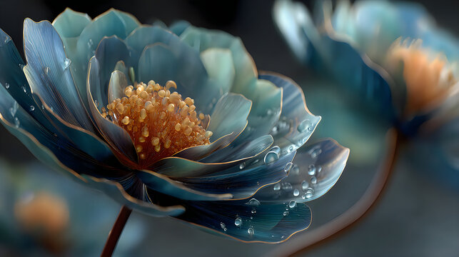 Abstract metallic petals forming beautiful harmonic floral designs images