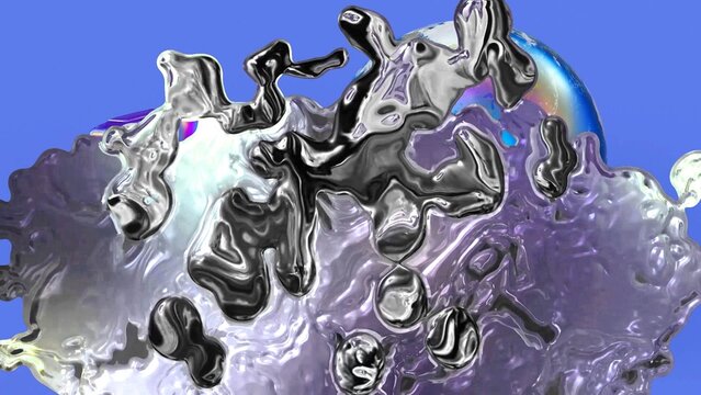 Futuristic Melting Mercury Silver Textures Visual Effect