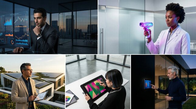 Business Professional Analyzing Data Trends In A Modern Office Environment.