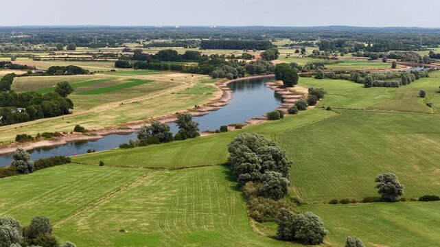 Low water level in the river IJssel after a long period of drought on July 28 2026 in Brummen The Netherlands. 