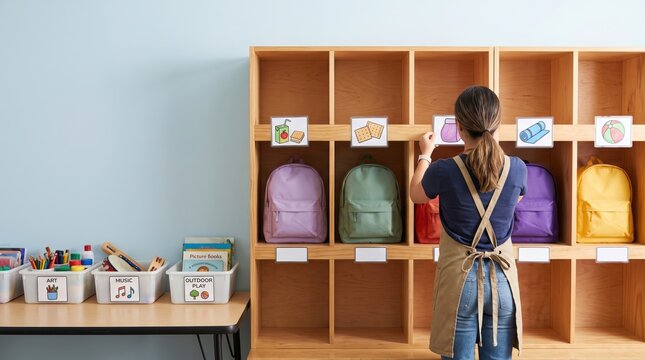 Childcare Backpack Organizer for Summer Activity Schedules