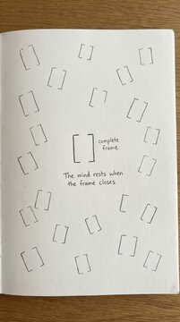 Minimalist page design with brackets and quote about Low Attention Span