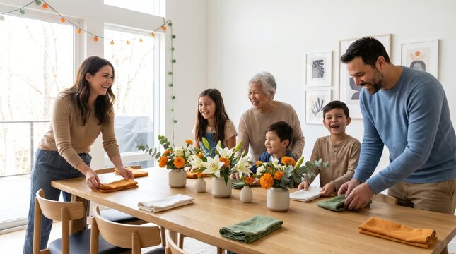 Joyful Family Gathers for India's Independence Day Meal at Home