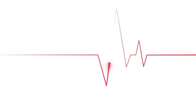 Minimal heartbeat line a medical pulse trace with sharp peaks animation