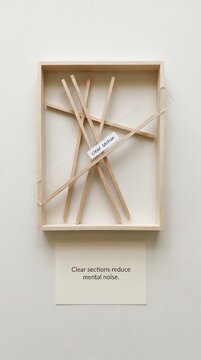 Minimalist Wooden Frame with Clear Sections, Reducing Mental Noise for Low Attention Span