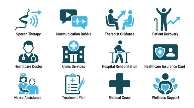 Flat Design Icons for Healthcare and Medical Services.