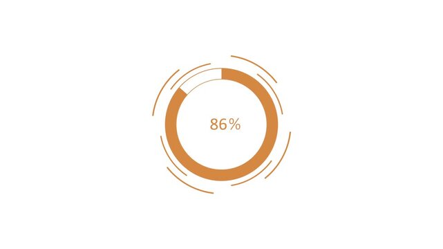 Minimal circular loading progress indicator showing percent modern digital ui design animation