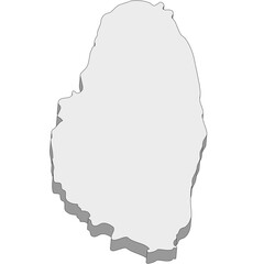 3D map dimension - continent North America country Saint Vincent © badrpost