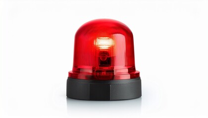 Fototapeta premium flashing red alarm light isolated on white or white background