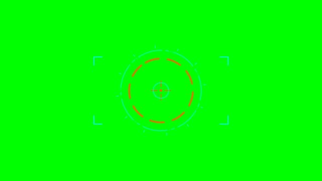 Digital camera viewfinder overlay with tracking reticle on green screen