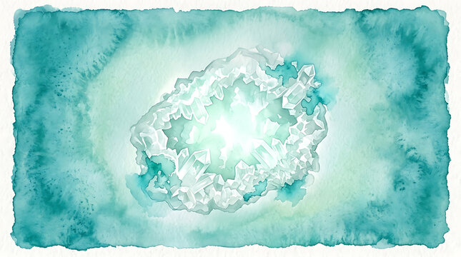 Abstract watercolor map of europe with soft blue and green tones
