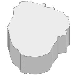 3D map dimension - continent North America country Saint Vincent © badrpost