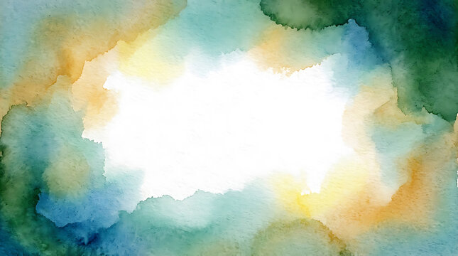 Soft watercolor abstract blend of light blue and beige tones