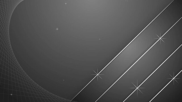 Background with gold diagonal lines shape animation, Elegant dark background with diagonal gold lines and subtle star-like sparkles