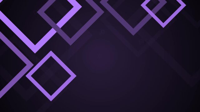 Abstract background with overlapping square frames and diamond shapes animation
