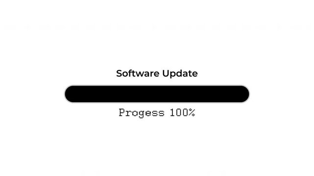 Software update loading animation on white color background. High quality 4K Resolution