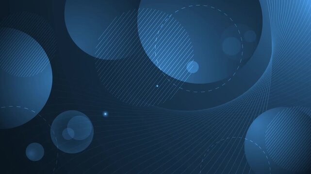 Abstract background with soft circles thin curved lines and light glow Modern monochrome design animation