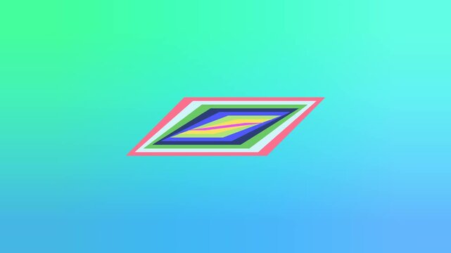 Nested Paralellogram Rhombus Rings Expanding on Blended Gradient