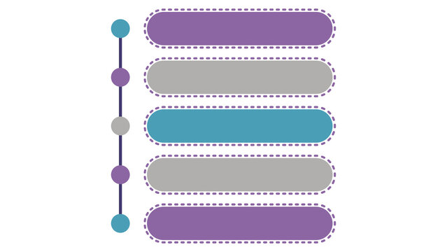 Minimalist Five Step Vertical Timeline Infographic Template