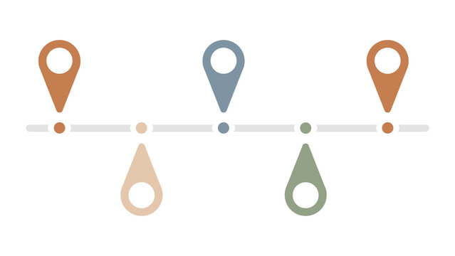 Minimalist Timeline Infographic with Map Pins